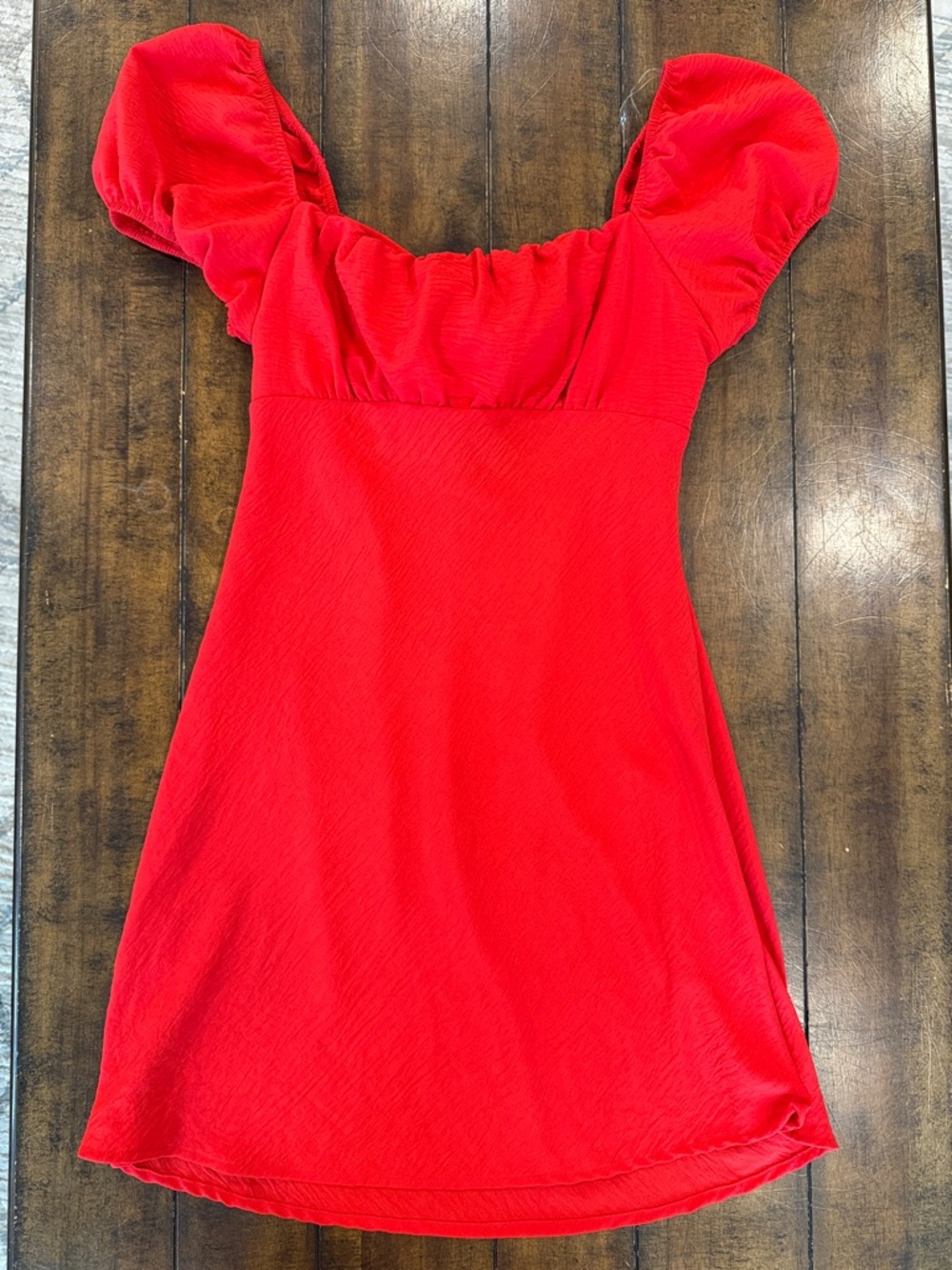 Altar’d State Red Puff Sleeve Mini Dress